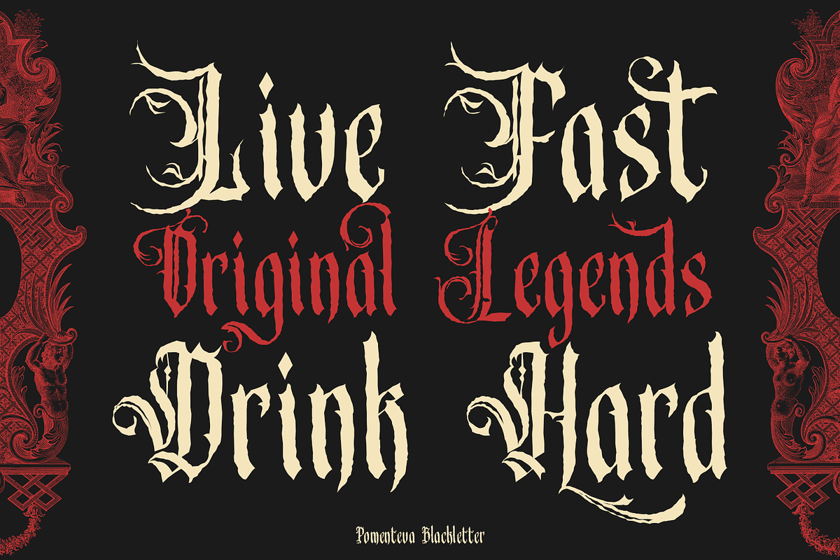 Pomenteva - Blackletter Typeface, a Blackletter Font by madeDeduk (Photo 6 of 10)