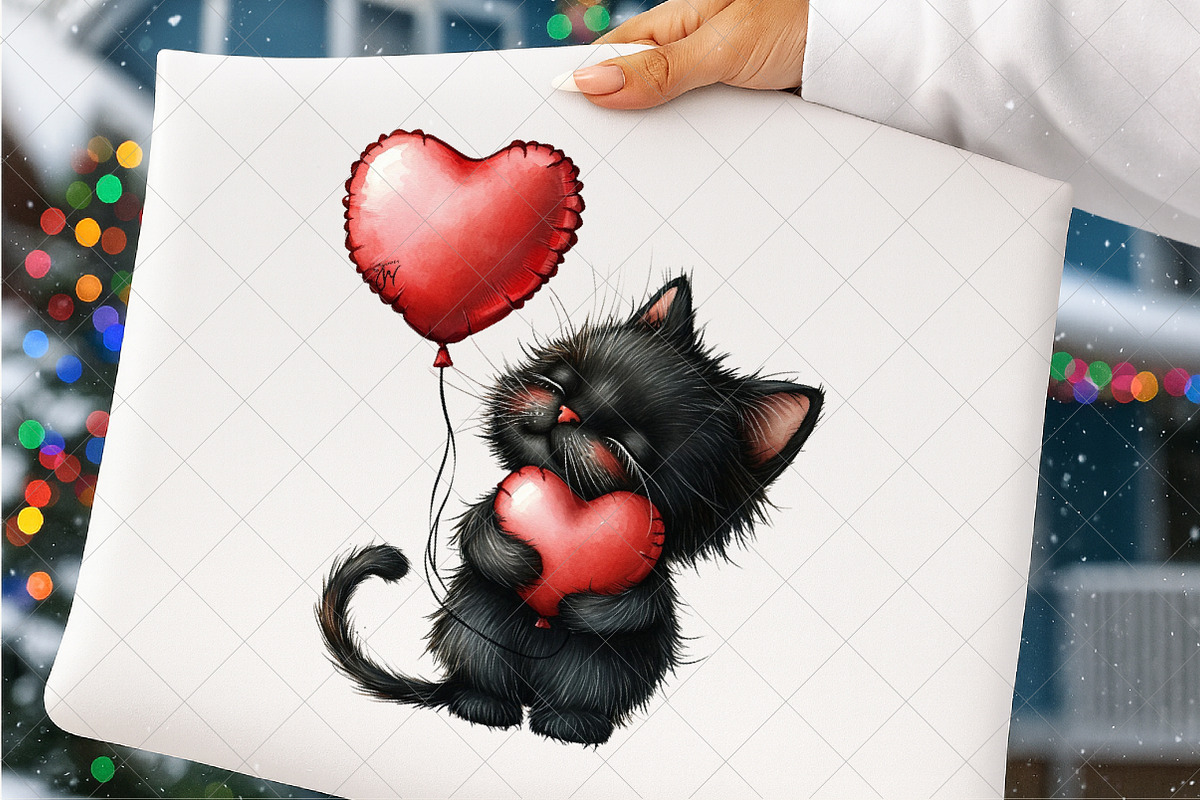 Quirky Black Cat And Red Balloon PNG, an Illustration by SinaCreation (Photo 5 of 7)
