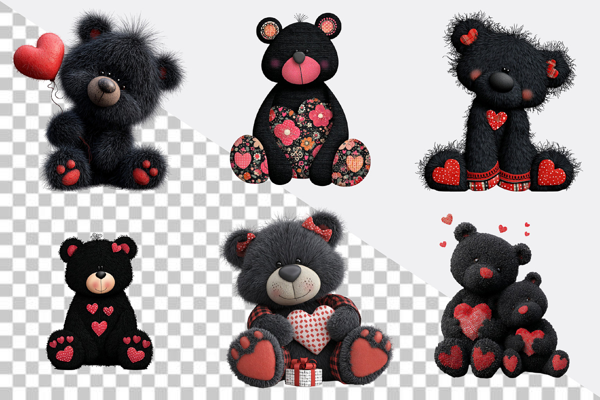 Whimsical Valentine Teddy Bear Clipa, an Illustration by SVGArt (Photo 2 of 8)