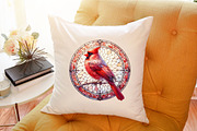 Stained Glass Red Cardinal Clipart, an Illustration by Sublimation Artist (Thumbnail 6 of 6)