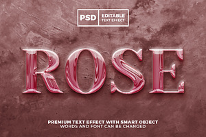 Liquid Rose Gold 3D Text Effect