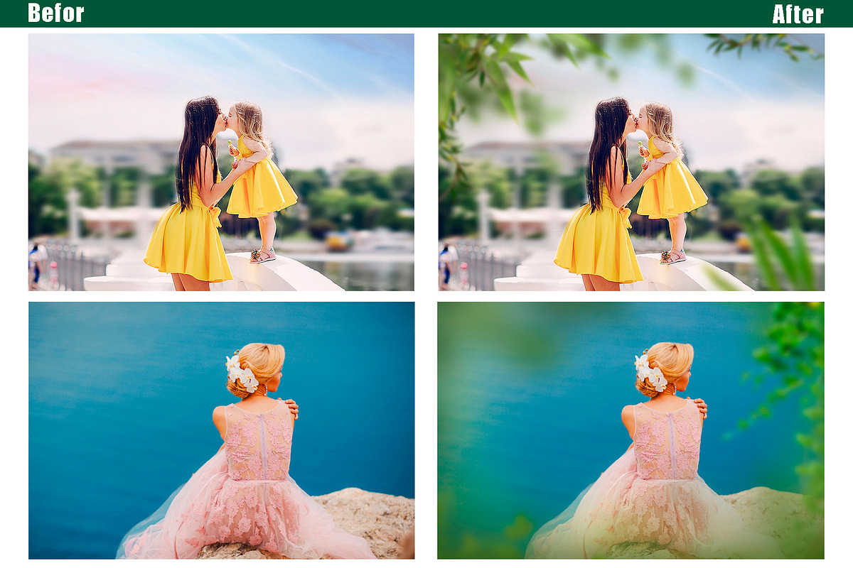 35 green branch photoshop overlays, a Layer Style Add-On by OverlayBox (Photo 2 of 5)