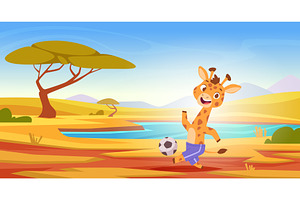 Giraffe. Wild safari animal exact, an Animal Illustration by Onyx
