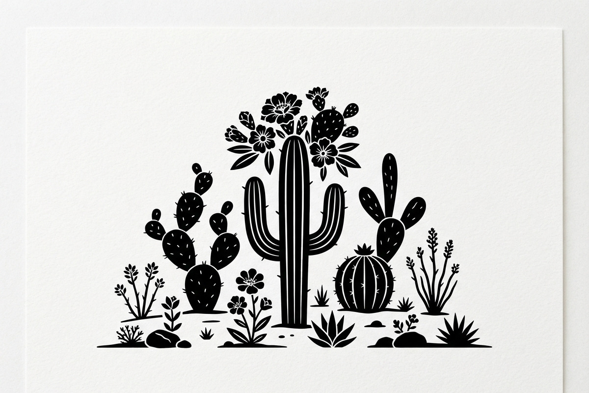 60 Desert Cactus Floral Silhouette, a Seasonal Illustration by Amazin_art (Photo 13 of 38)