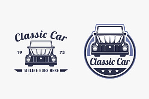 Set Vintage retro classic car logo