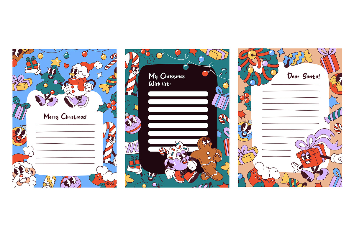 Christmas set, stickers, backgrounds, a Seasonal Illustration by ...