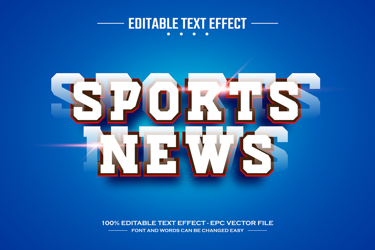 Sports news 3D editable text effect, a Layer Style Add-On by nicemorning (Photo 1 of 3)