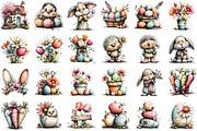 Watercolor Spring Easter Clipart, an Illustration by Sublimation Artist (Thumbnail 2 of 7)