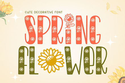 Spring Flower - Cute Display Font, a Symbol Font by AnningArts