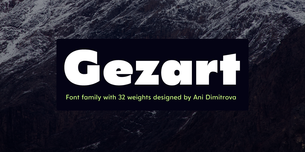 Gezart, a Sans Serif Font by Ani Dimitrova (Photo 1 of 15)