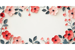 Floral frame with red and pink, an Illustration by Lermont51