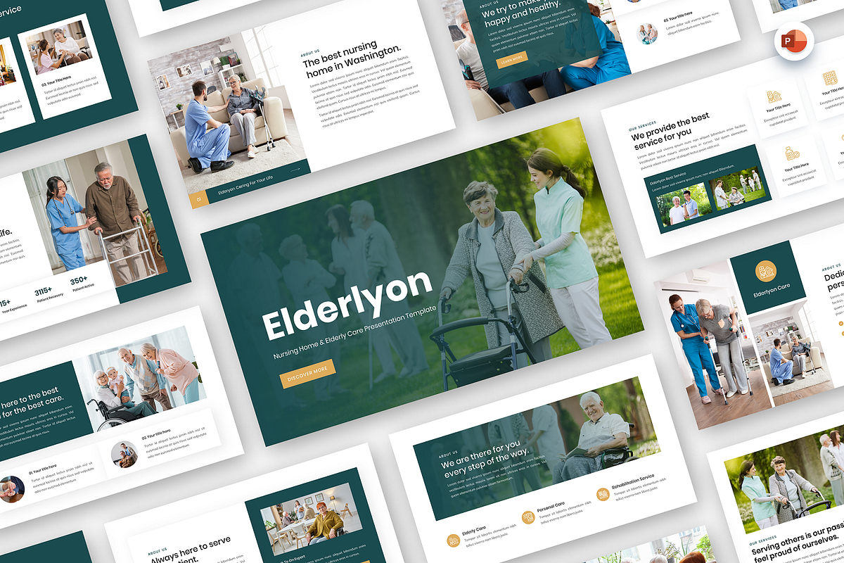 Nursing & Elderly Care PowerPoint, a Presentation Template by Biwarastudio (Photo 1 of 5)