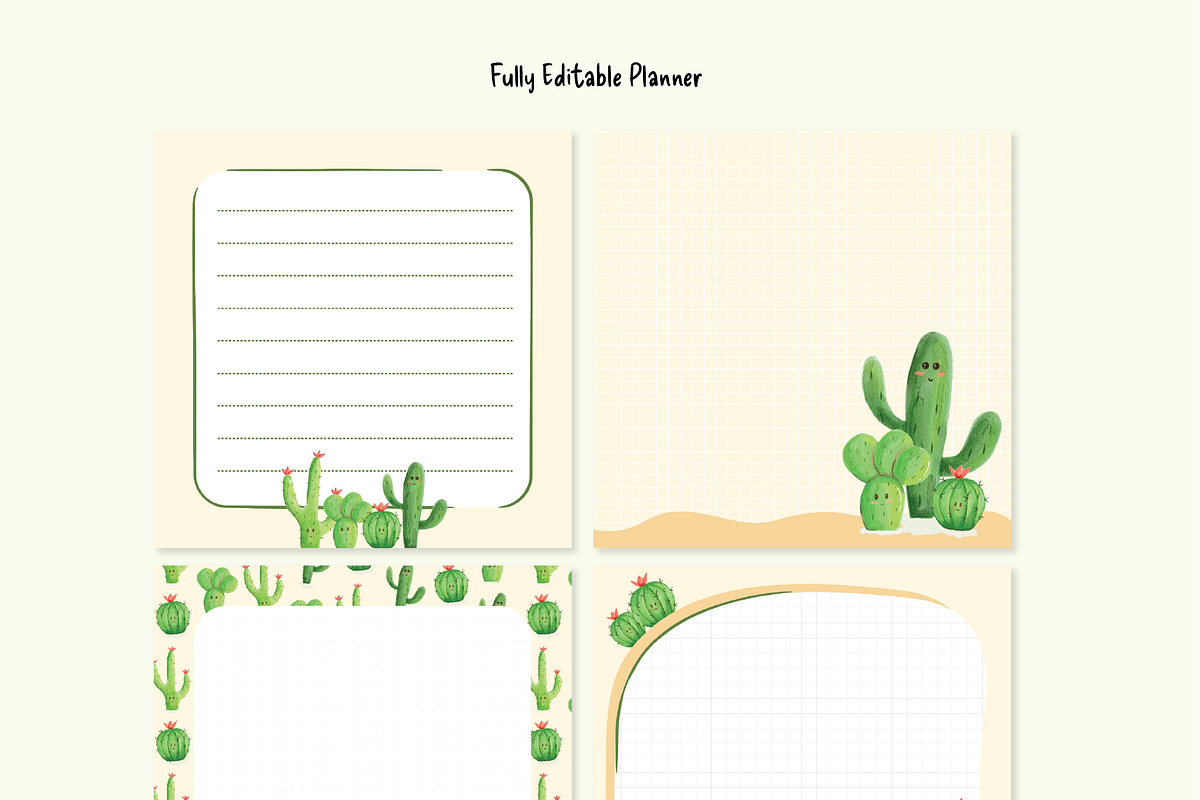 Cactus Watercolor - Editable Planner, a Decorative Illustration by An Design (Photo 4 of 5)