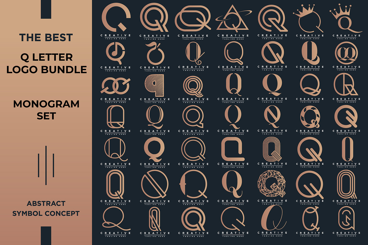 Letter Q Logo Bundle Monogram Set, a Branding & Logo Template by Pixel Design (Photo 1 of 5)