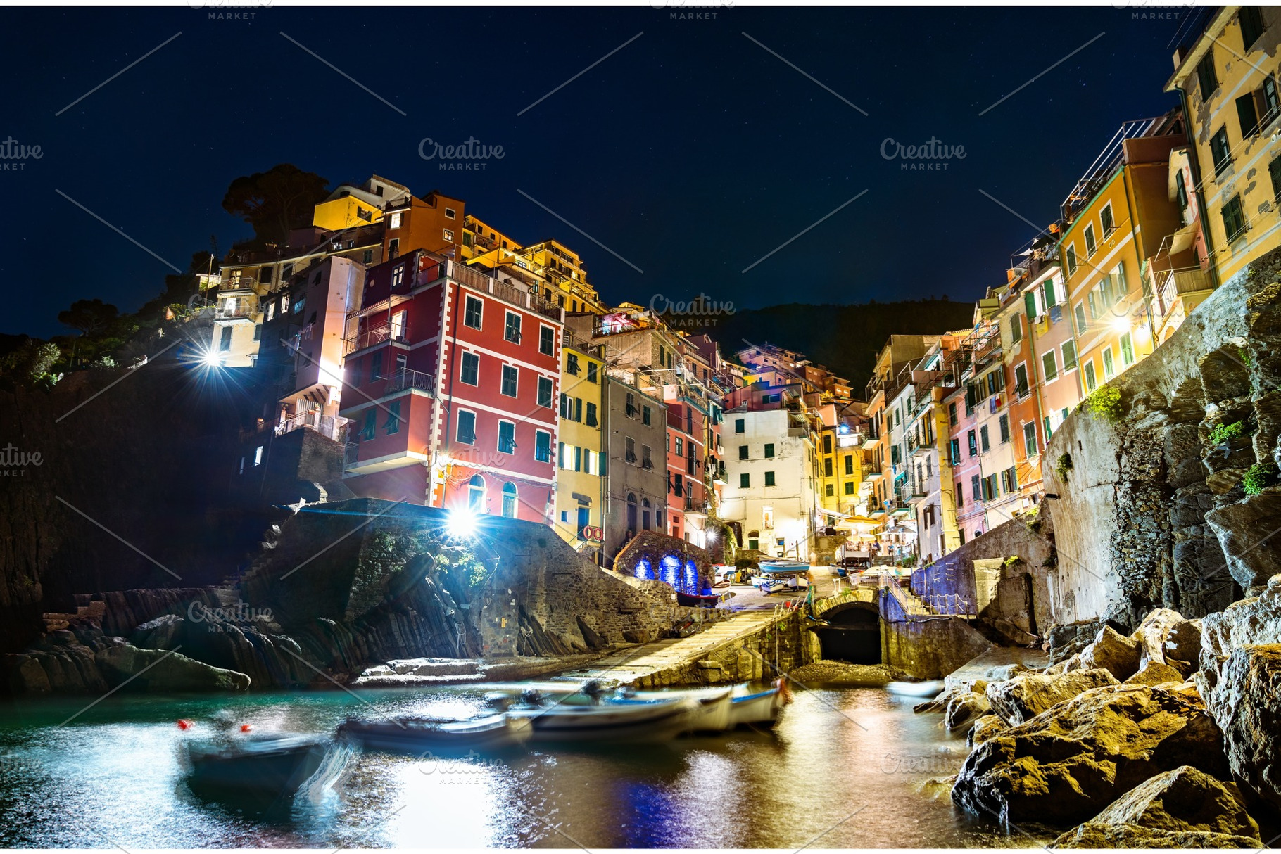 Riomaggiore village at the cinque featuring italy, riomaggiore, and cinque, an Architecture Photo by Leonid Andronov