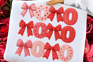 Faux Yarn Xoxo Valentine Png, an Illustration by Craft Nest