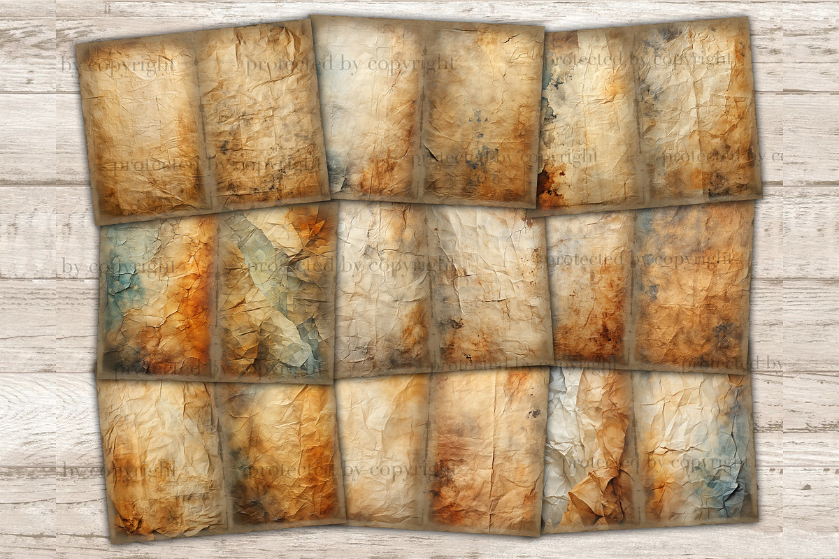 Crumpled Paper Junk Journal Pages |, a Texture Illustration by GlamArtZhanna (Photo 4 of 10)