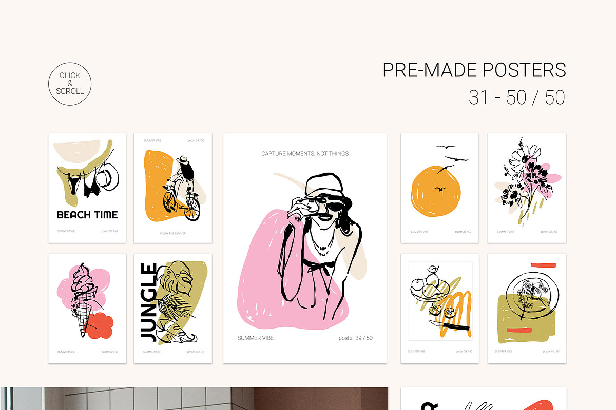 SUMMER VIBES posters set, a Seasonal Illustration by Yuliia Lashevska (Photo 10 of 11)