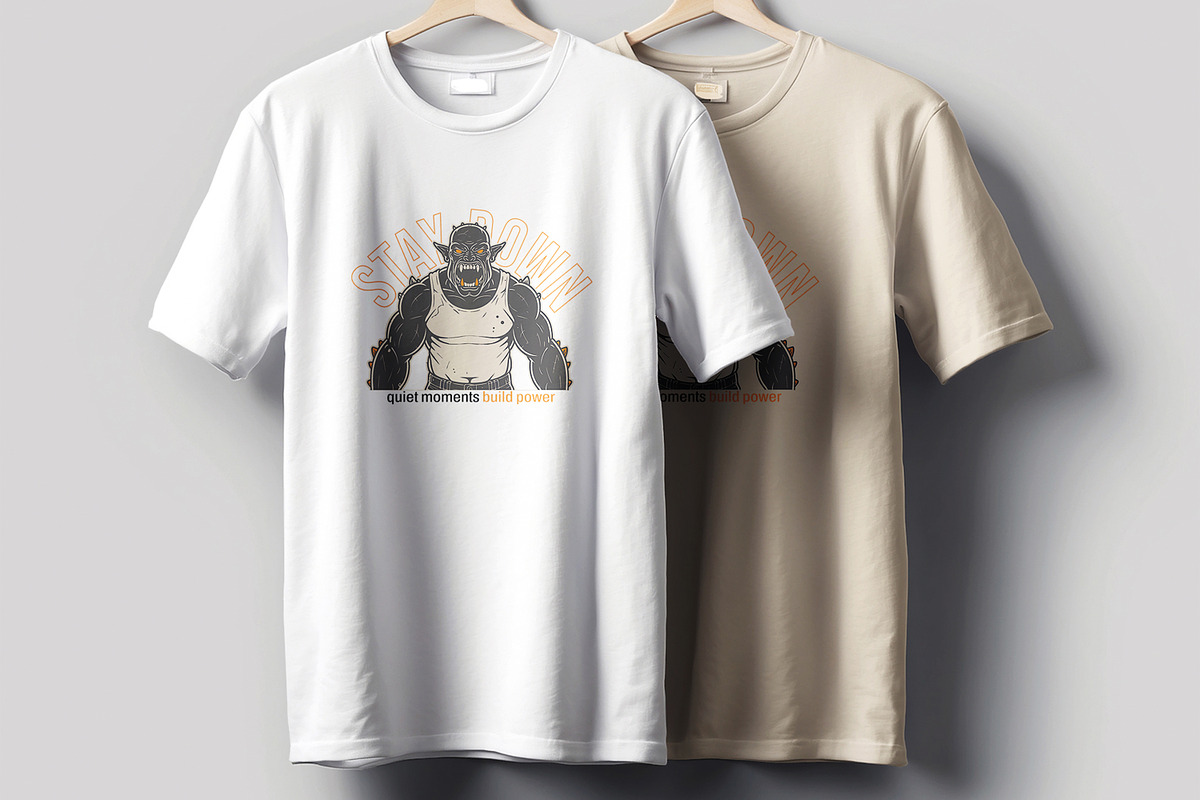 Stay Down T Shirt Design Layout, a Stationery Template by MightyDesign (Photo 3 of 6)