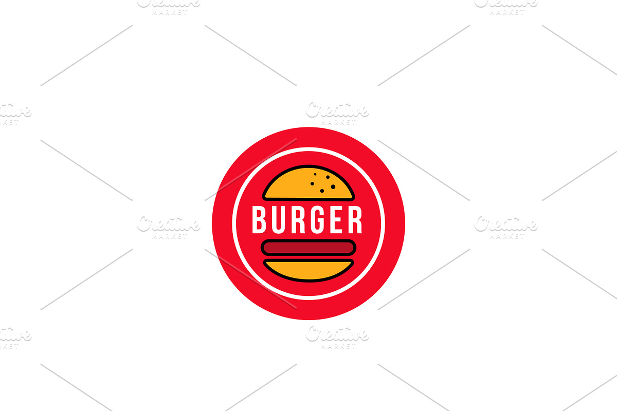 Red Burger Logo Design