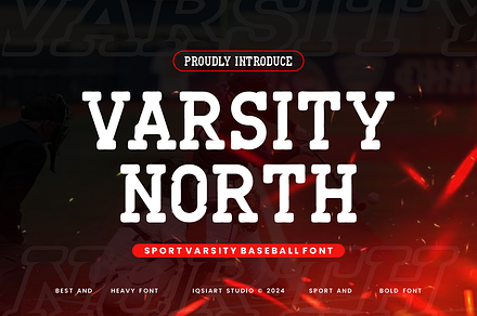 Varsity North - Baseball Font, a Slab Serif Font by Iqsiart Studio