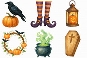 Retro Halloween Clipart Bundle, an Illustration by Libby Wishes (Thumbnail 8 of 9)