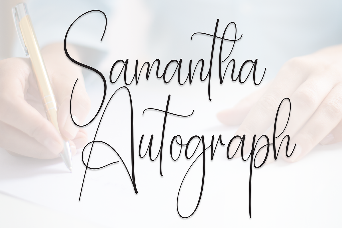 Samantha Autograph | Script Font, a Handwritten Font by Scratchones (Photo 1 of 8)