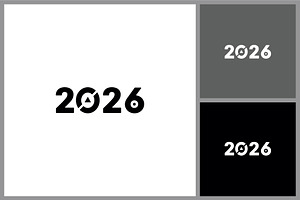 2026 Year Text Icon for New Year, a Branding & Logo Template by quadrazo