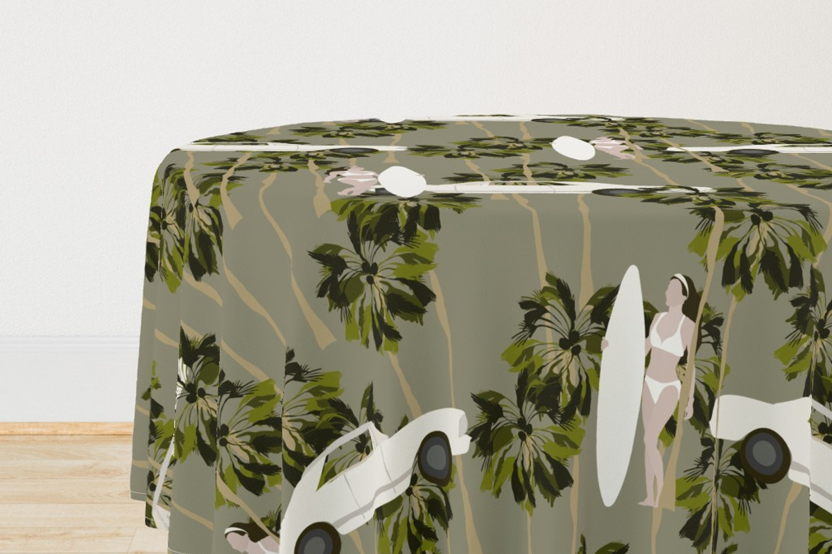 Tropical surf people vintage cars, a Pattern Graphic by Cotton Melon pattern Shop (Photo 4 of 5)