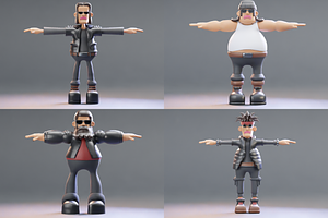Rockstar 3D Character Pack, a Characters & Person 3D Model by Dudukbersama