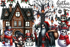 Gothic Christmas Clipart Bundle, an Illustration by OK Design