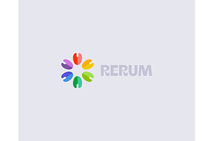 A flower logo from colorful shapes, a Templates & Theme by Himalia1