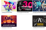1300 Procreate stamps bundle, a Brush Add-On by Endete & Mazak brushes (Thumbnail 4 of 4)