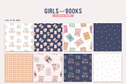Book Lovers Clipart. Girls and Books, an Object Illustration by VerAna (Thumbnail 7 of 24)
