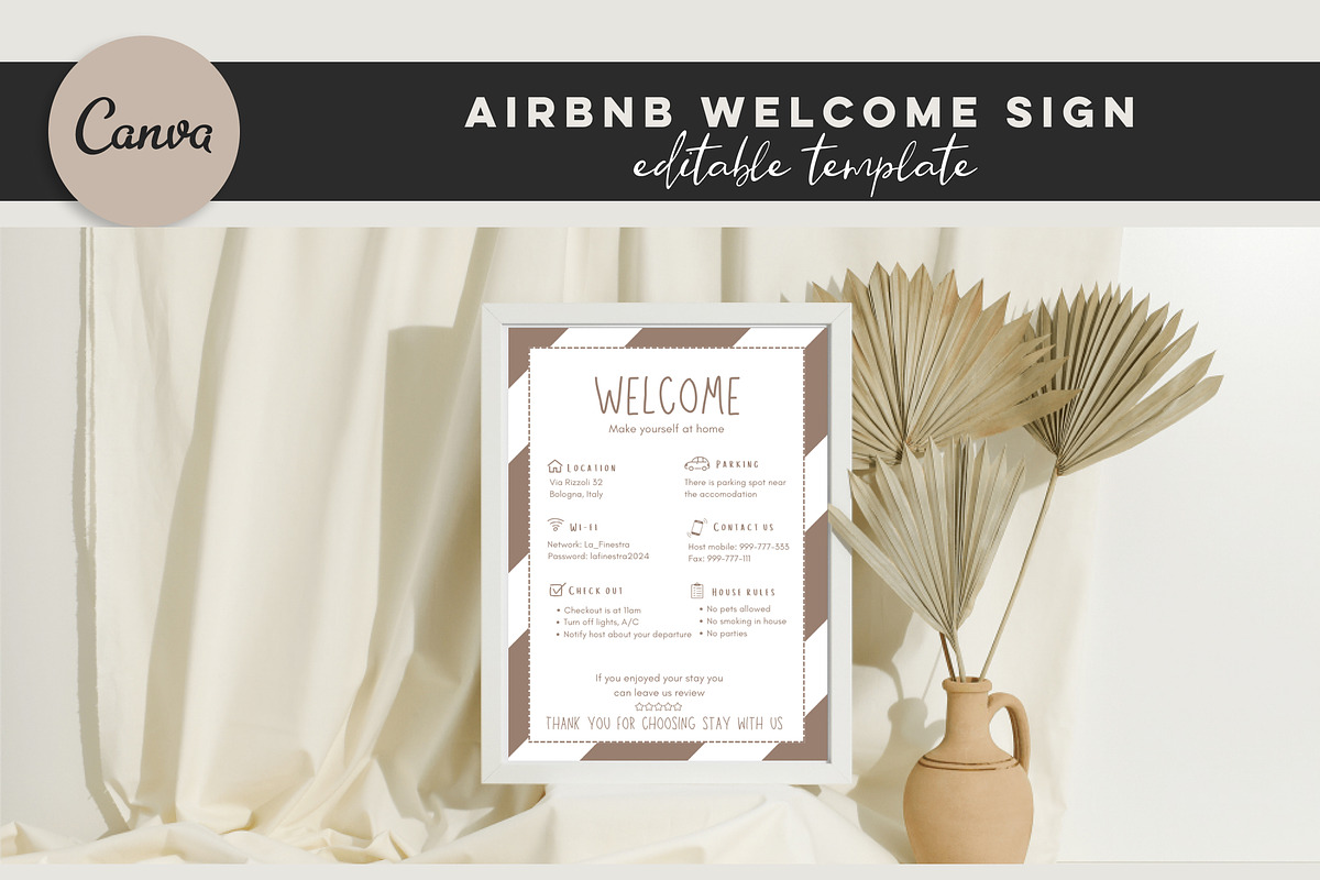 Welcome sign for Airbnb hosts, a Poster Template by Design House (Photo 4 of 15)