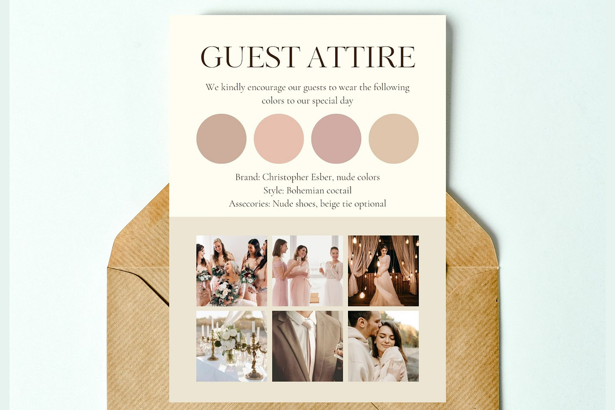 Guest attire Dresscode card template, a Card Template by EvaTemplates (Photo 3 of 4)