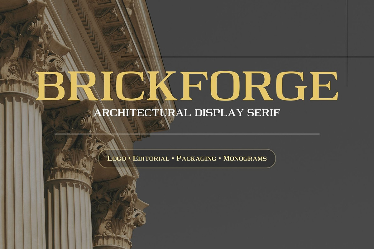 Brickforge Square Serif Display Font, a Serif Font by Voleshads (Photo 1 of 10)