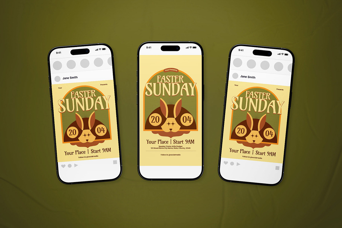 Beige Art Deco Easter Sunday Flyer, a Flyer Template by The Good Store (Photo 2 of 2)