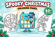Spooky Christmas Coloring Pages #2, a Seasonal Illustration by Inkivelle Studio (Thumbnail 1 of 3)