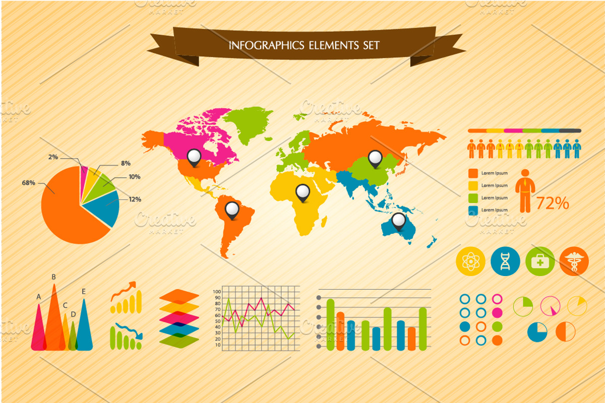 Vector Infographics Elements Set, a Presentation Template by VL Shop