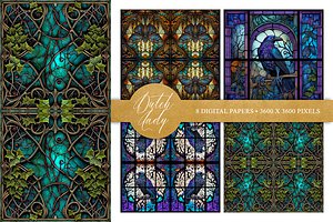 Stained Glass Seamless Patterns