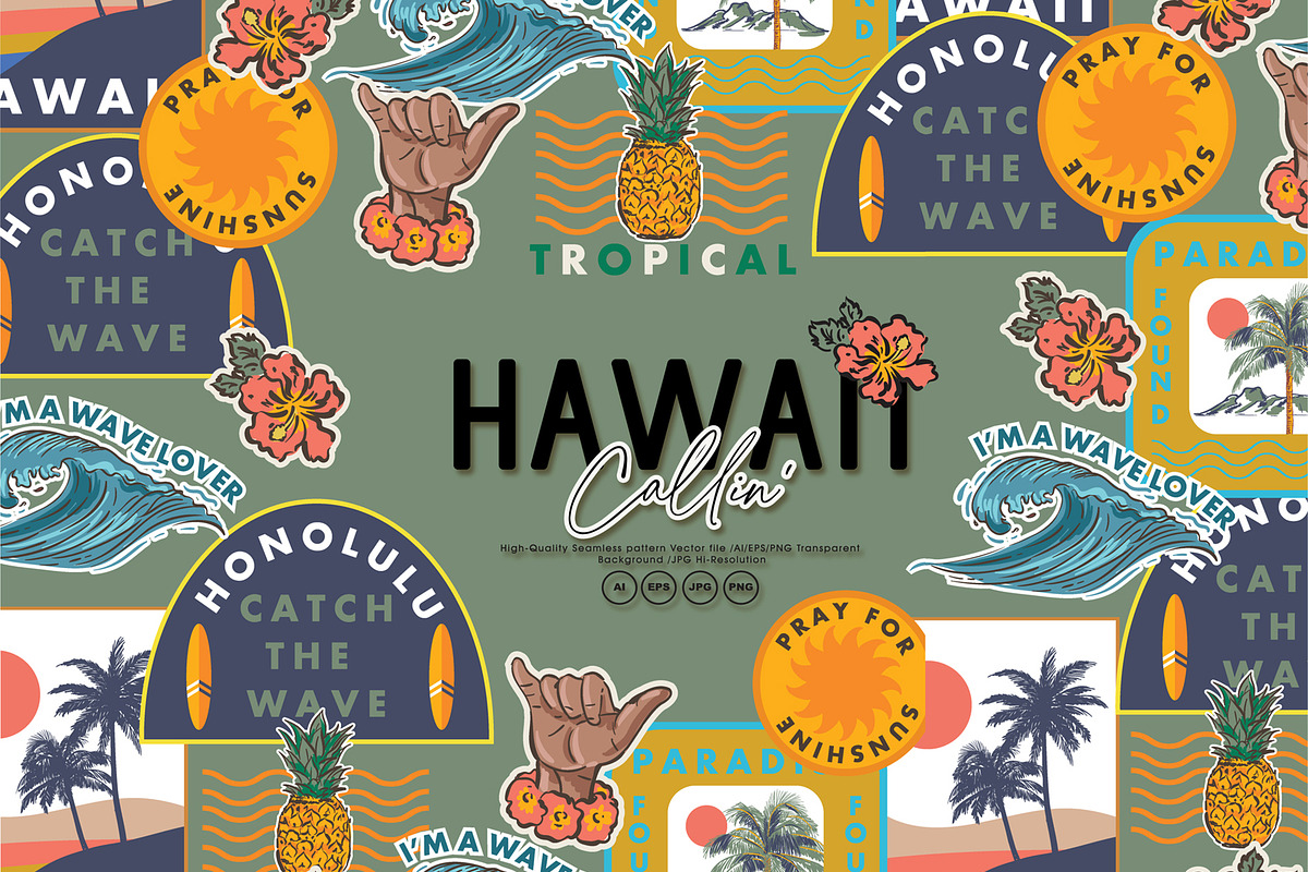 HAWAII Callin', a Pattern Graphic by MSNTY STUDIOX (Photo 2 of 24)