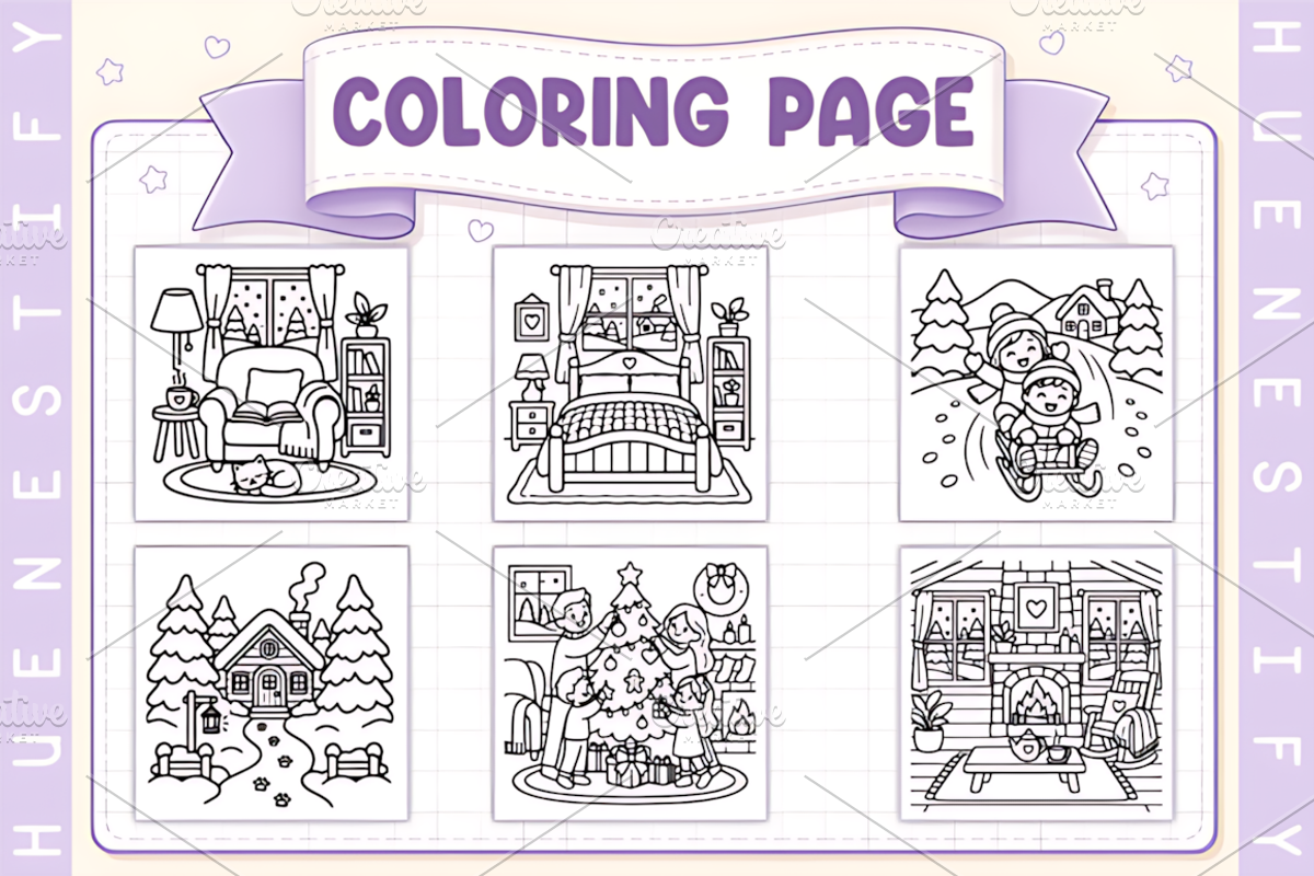Cozy Winter Memories Coloring Book, a Seasonal Illustration by Design Station (Photo 3 of 3)