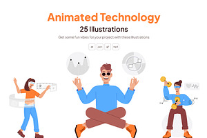Animated Technology Illustration Set, a Technology Illustration by Vectors Market