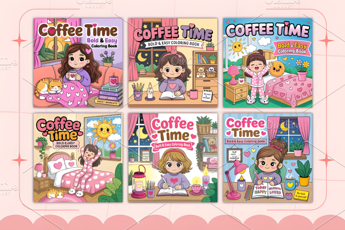 Coffee Time Bold & Easy Coloring, a Decorative Illustration by Ink Gallery (Photo 4 of 4)