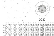 Clear Moon Calendar 2022, a Stationery Template by land art (Thumbnail 6 of 9)