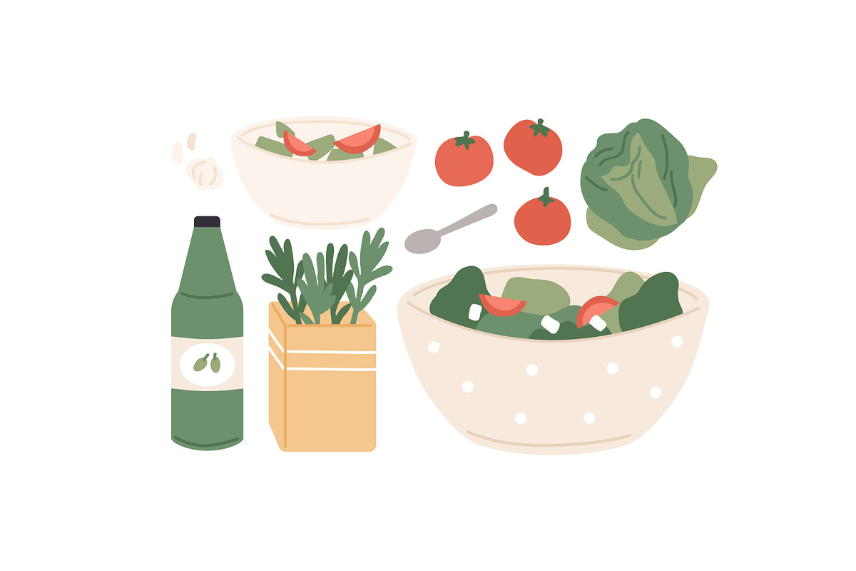 Breakfast and lunch food set, a Food Illustration by Good Studio (Photo 3 of 3)