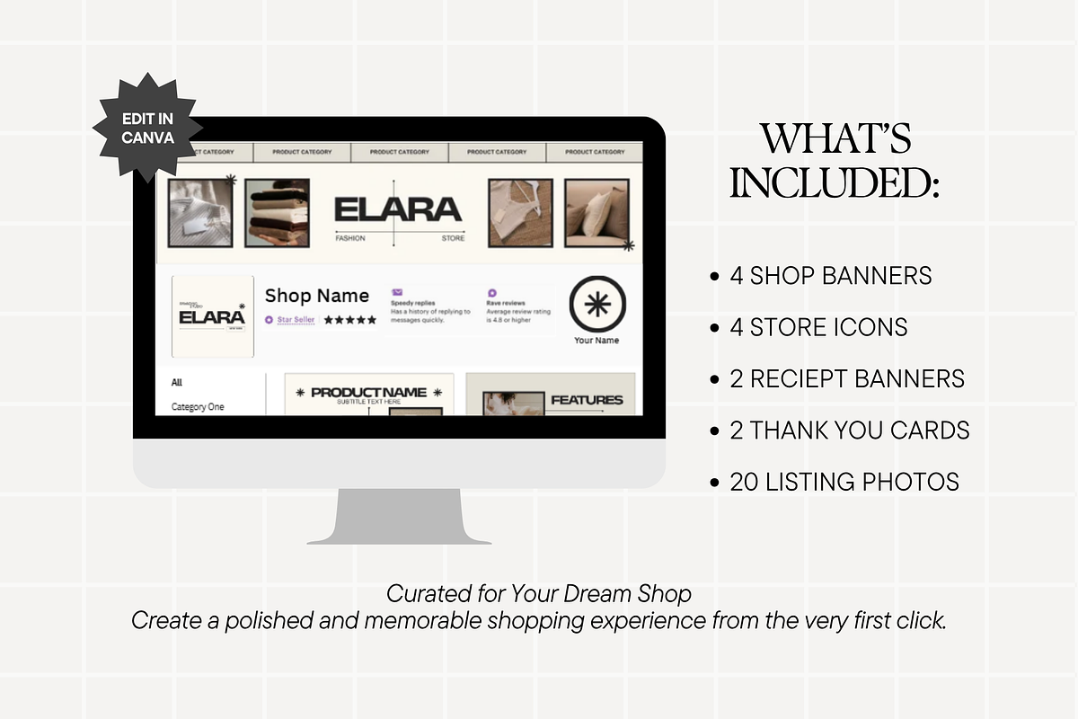 Modern Beige Etsy Shop Kit Template, a Branding & Logo Template by Anna Design Studio (Photo 2 of 8)