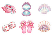 Coquette Coastal Clipart Bundle, an Illustration by Watercolor design (Thumbnail 3 of 4)