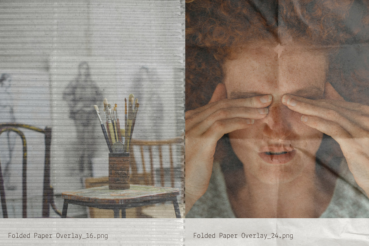 Folded: Paper Crease Overlays, a Texture Graphic by Anastasiia VNSK (Photo 3 of 19)